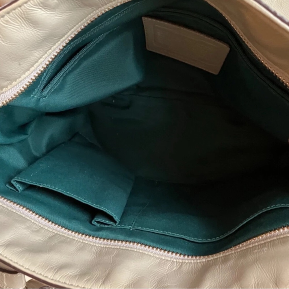 Coach Tan Leather Tote with Gold Accents - Picture 7 of 13